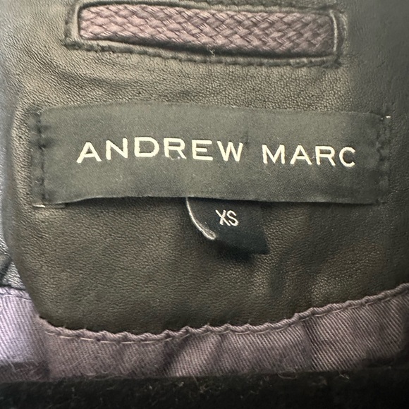 Andrew Marc Lamb skin Leather butterfly lining moto jacket black size XS - Picture 4 of 13